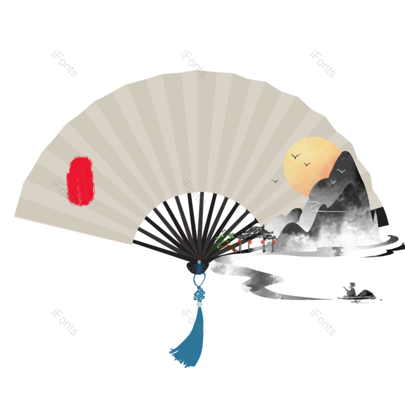装饰图片,水墨元素,中国风PNG,山水免抠素材